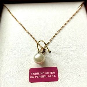 Pearl Pendant 18 Kt Vermeil Necklace